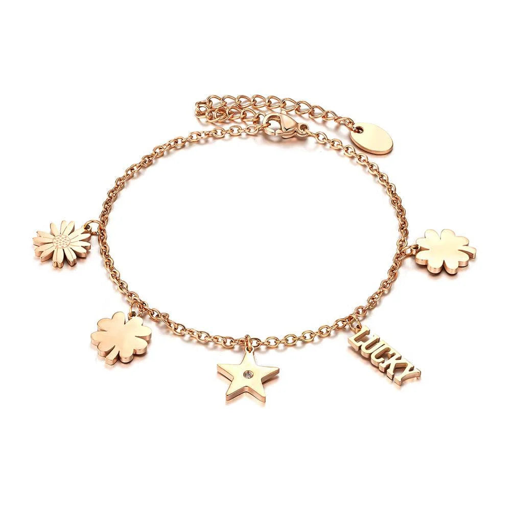 Bullion Gold Lucky Star Charm Bracelet