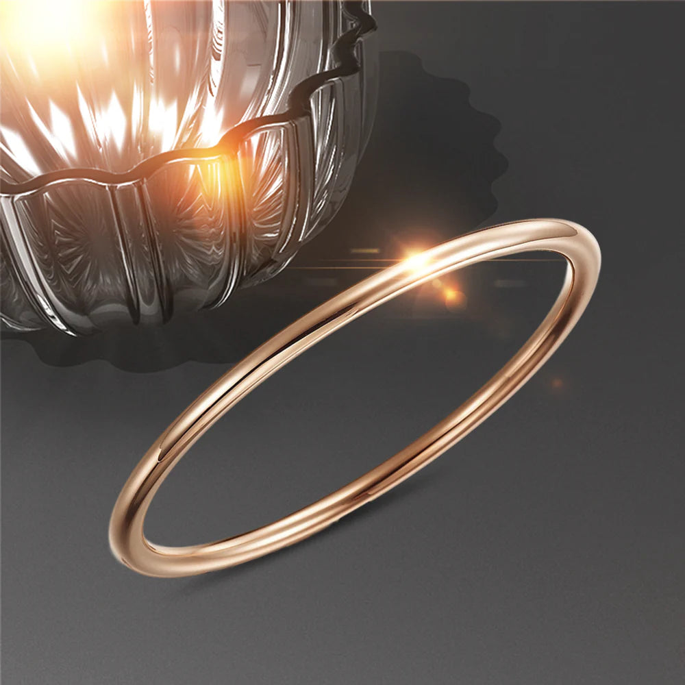 Bullion Gold Solid Golf Bangle 3mm Rose Gold Layered