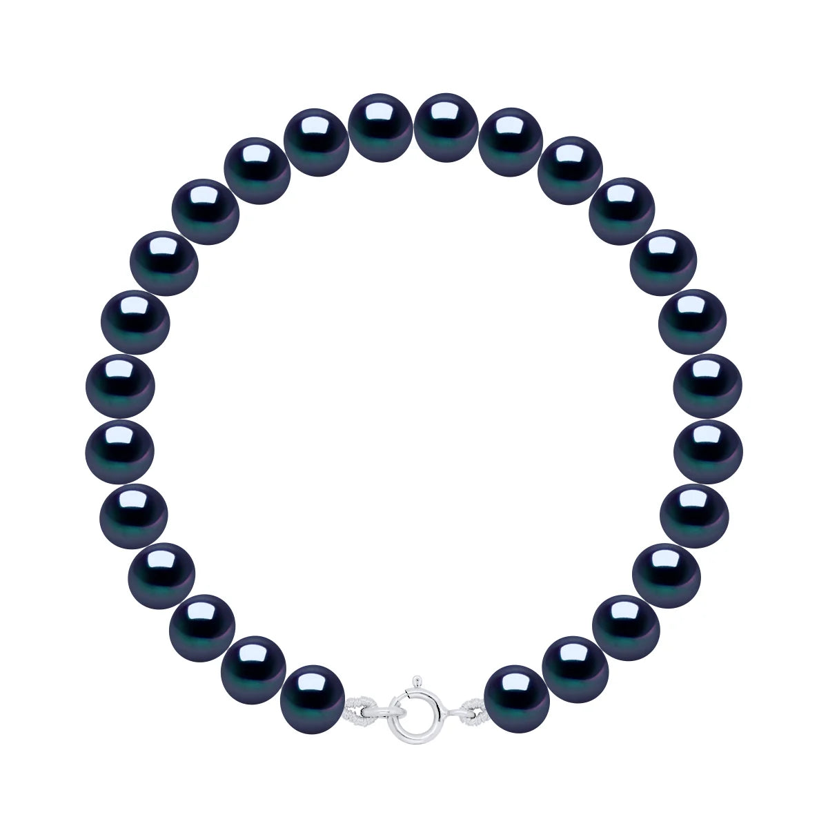 Bracelet Semi-Round Freshwater Pearl Black