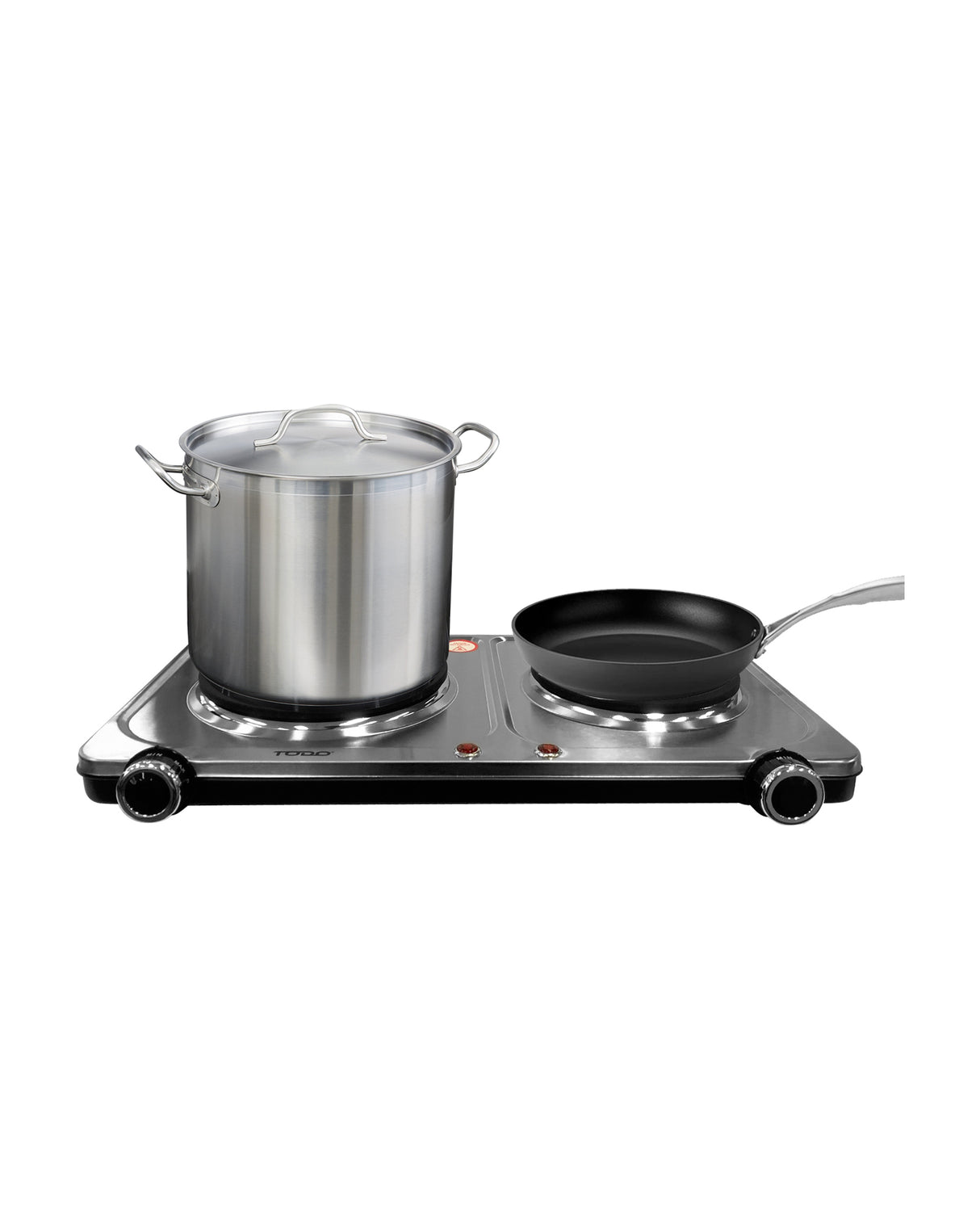 TODO 2250W Twin Hotplate Electric Cooktop Dual Plate Stainless Steel