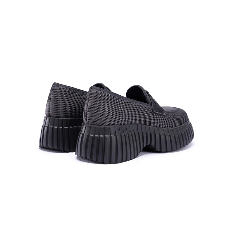 Gentleman Chunky Platform Loafers - Charcoal