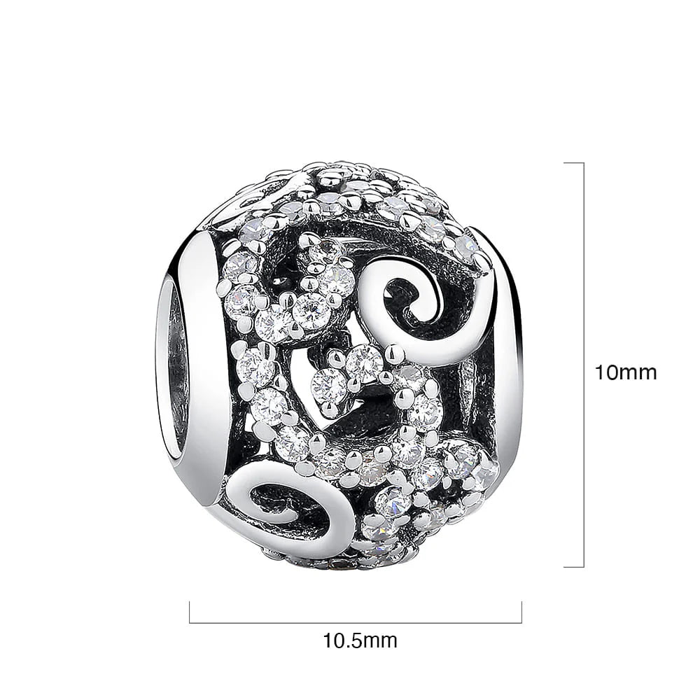Solid 925 Sterling Silver Preciosa Czech Crystals Charm