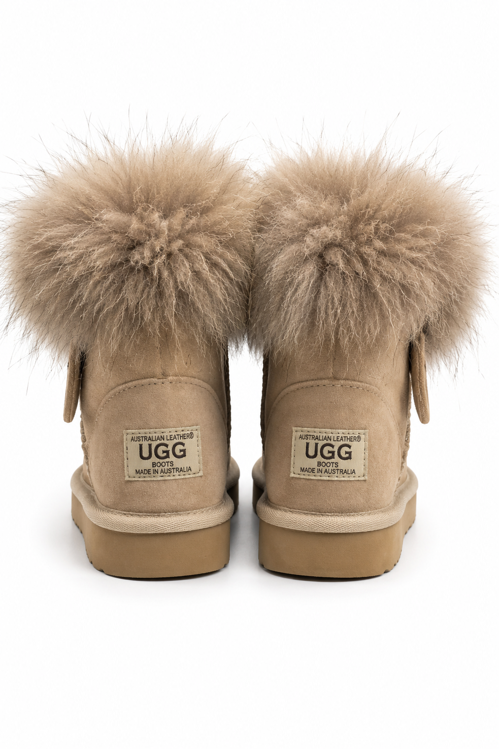 Australian Leather Ugg Fur Mini Uggs - Natural - AU5
