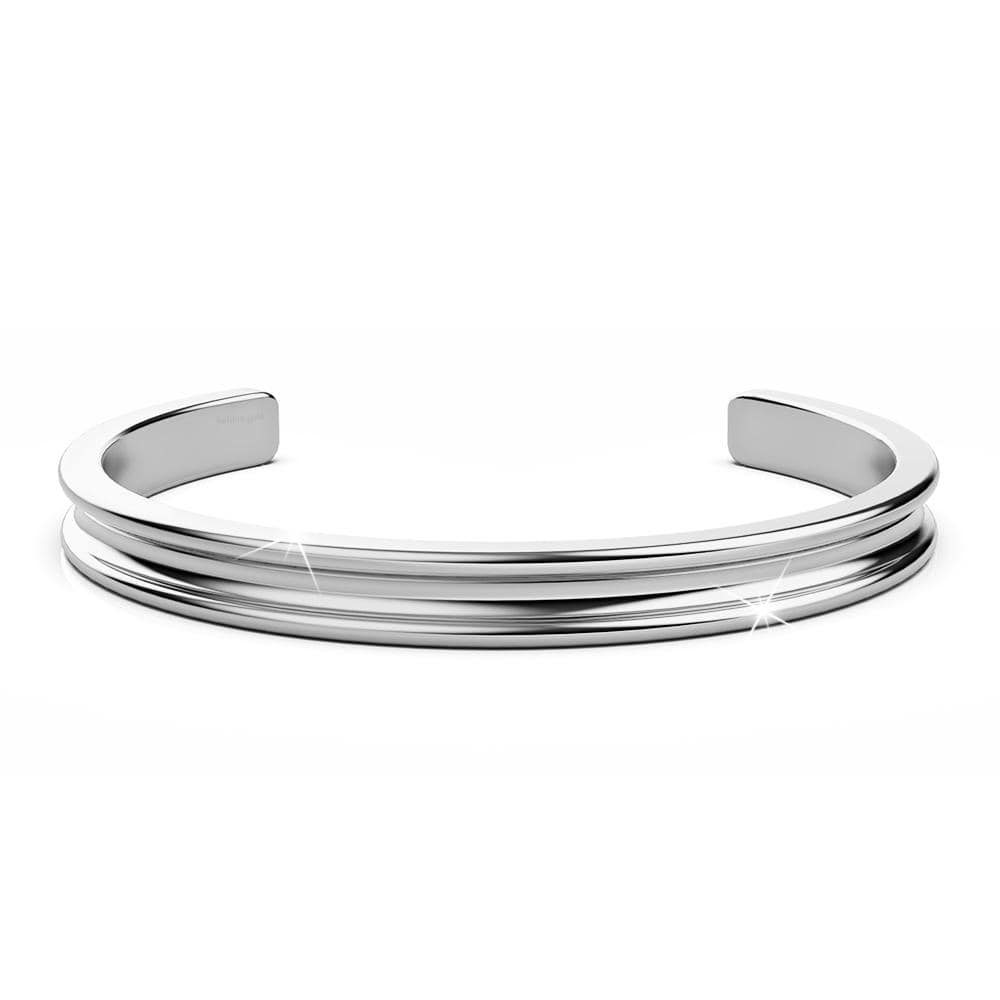 Bullion Gold Lisa Luxe Cuff Bangle White Gold