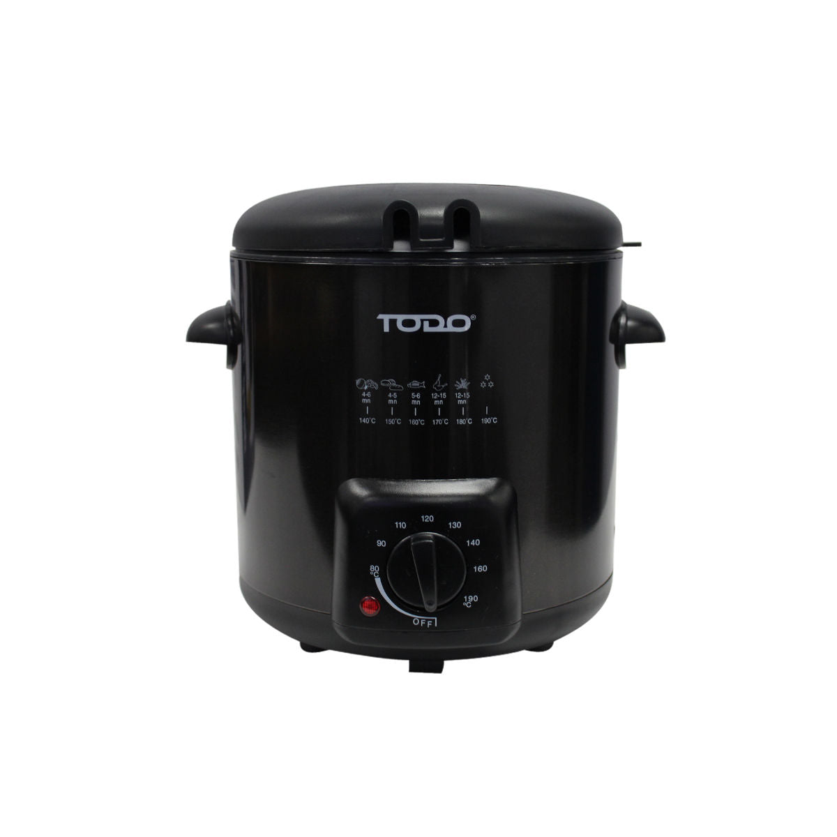 TODO 0.9L Deep Fryer Adjustable Thermostat Dial - Black Stainless Steel Housing Basket