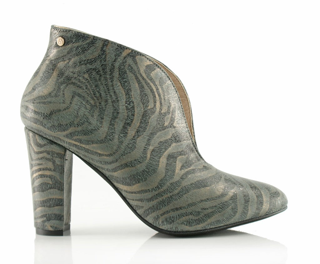 Bosccolo Womens Heel Boots Zebra - Grey