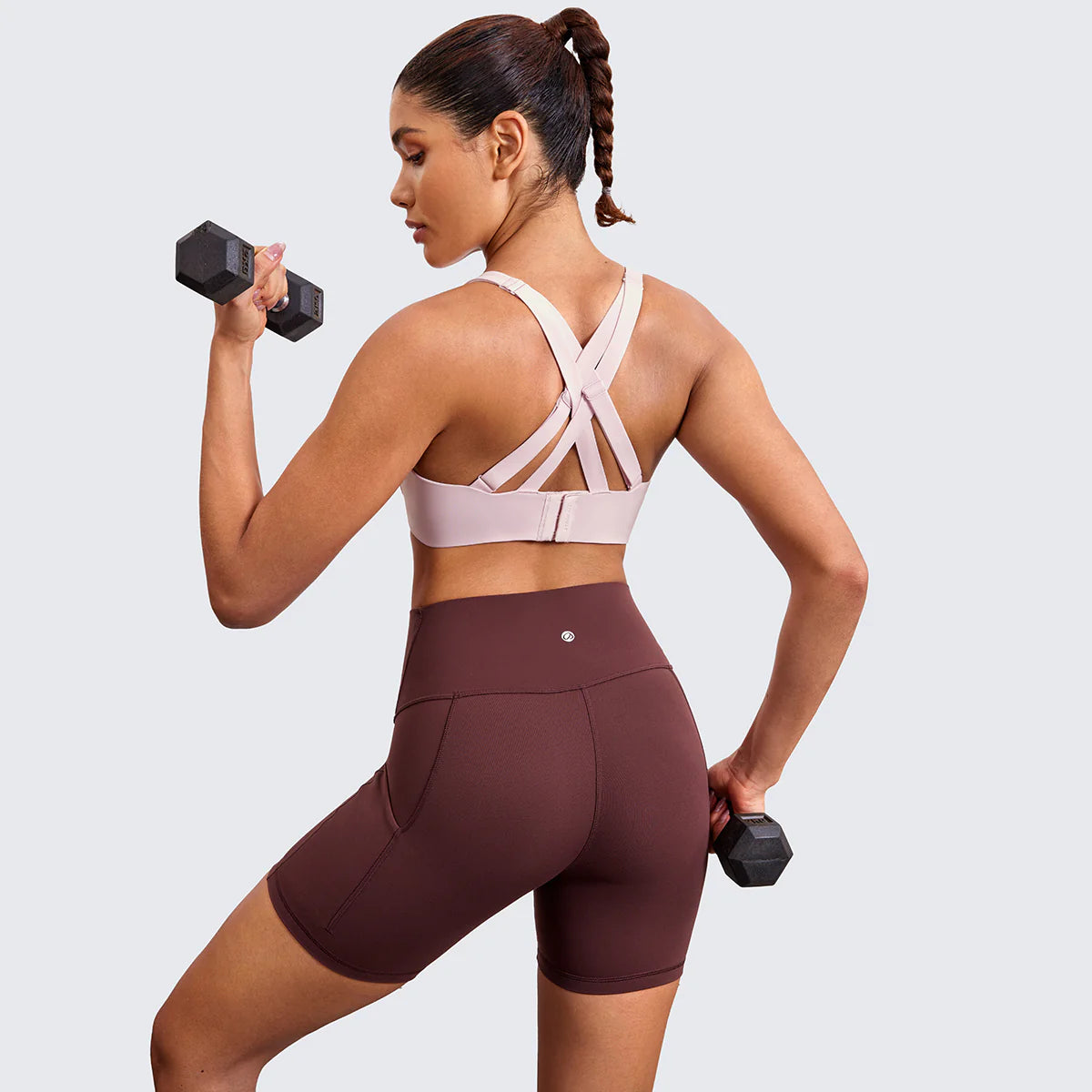 Power On Molded Cup Strappy Racerback Wireless Bra - Pink