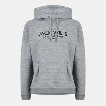 Jack Wills Men's Batsford Graphic Logo Hoodie - Grey
