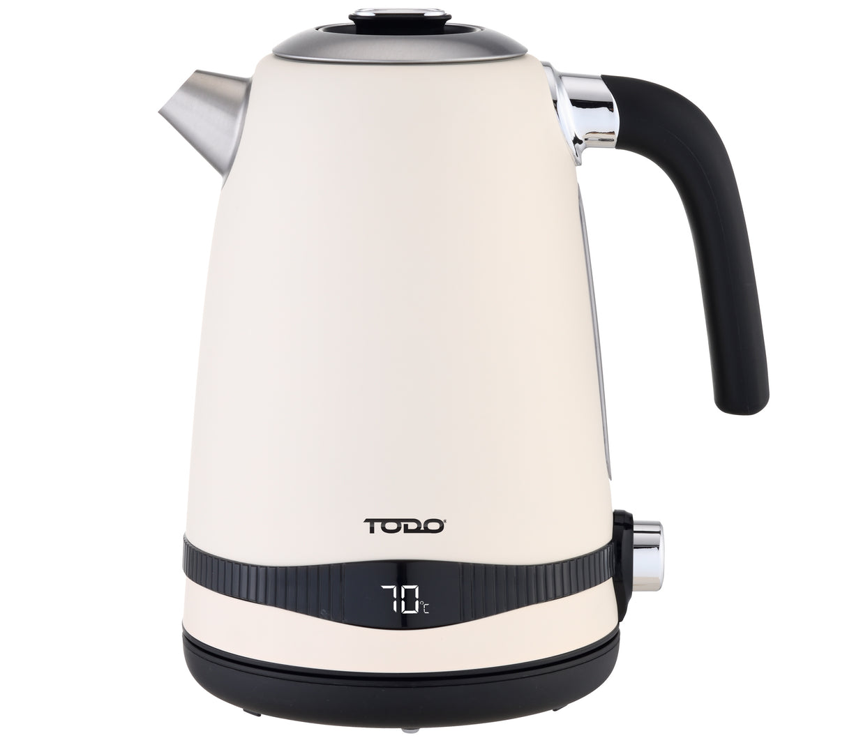 TODO 1.7L Stainless Steel Cordless Kettle Keep Warm Electric Led Water Jug - Cream