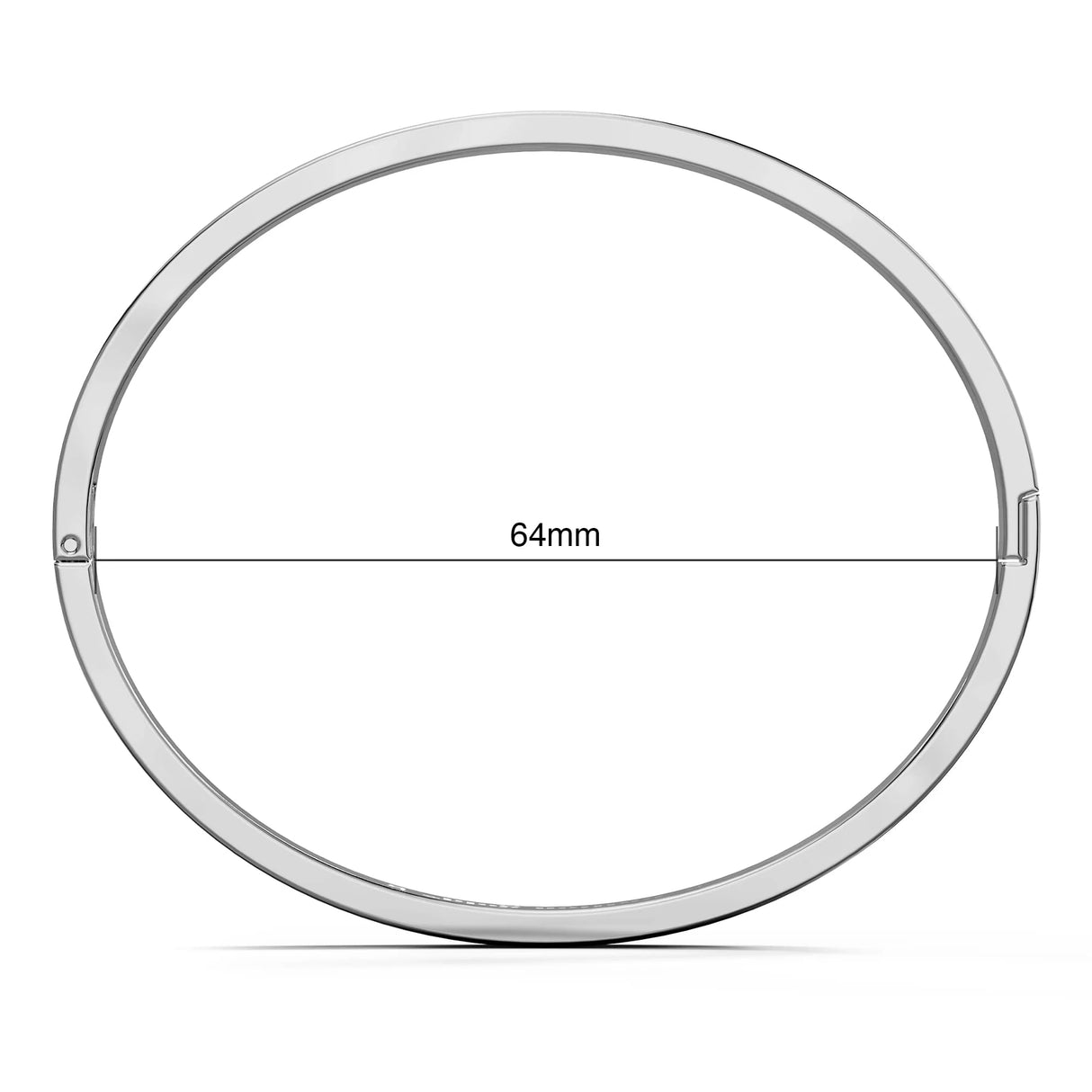 Bullion Gold Carrie Stainless Steel Bangle in White Gold - 64mm