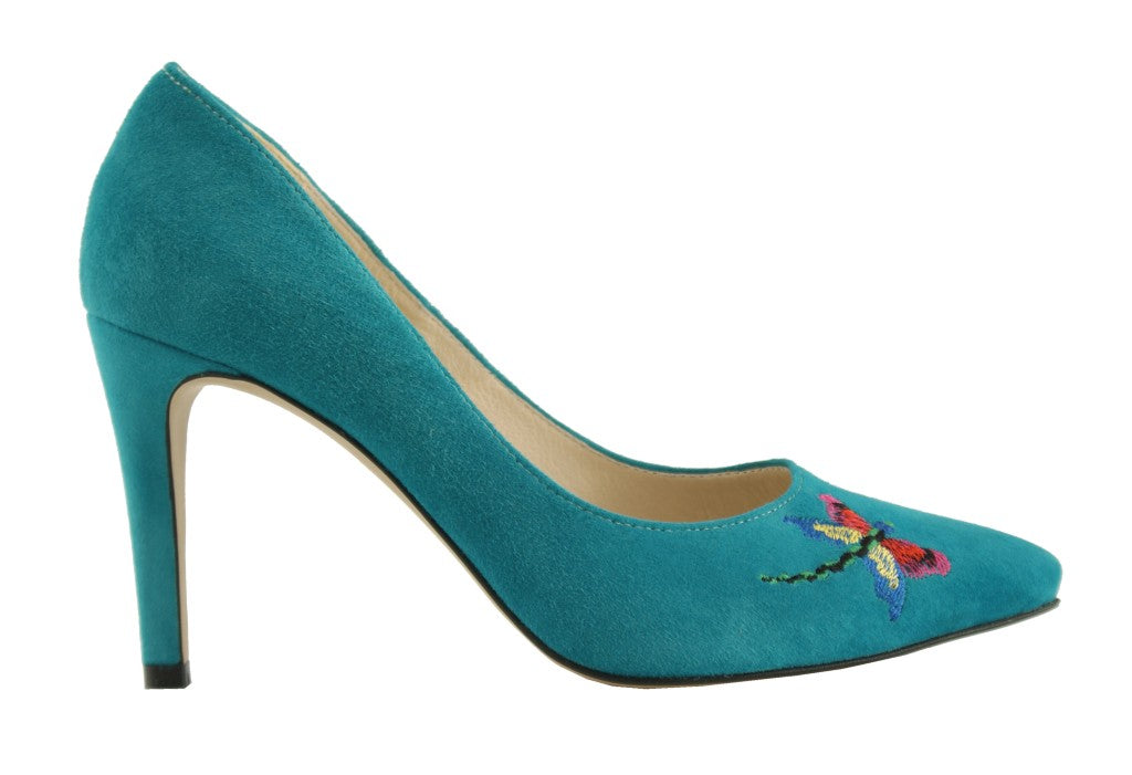 Bosccolo Womens Heels Embroidered - Turquoise