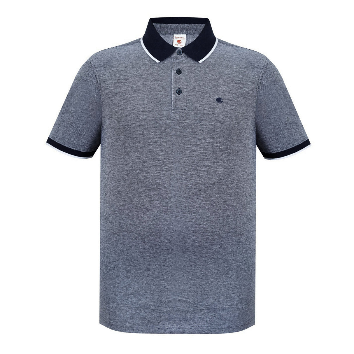 SoulCal Men's Pique Polo Shirt - Navy/White