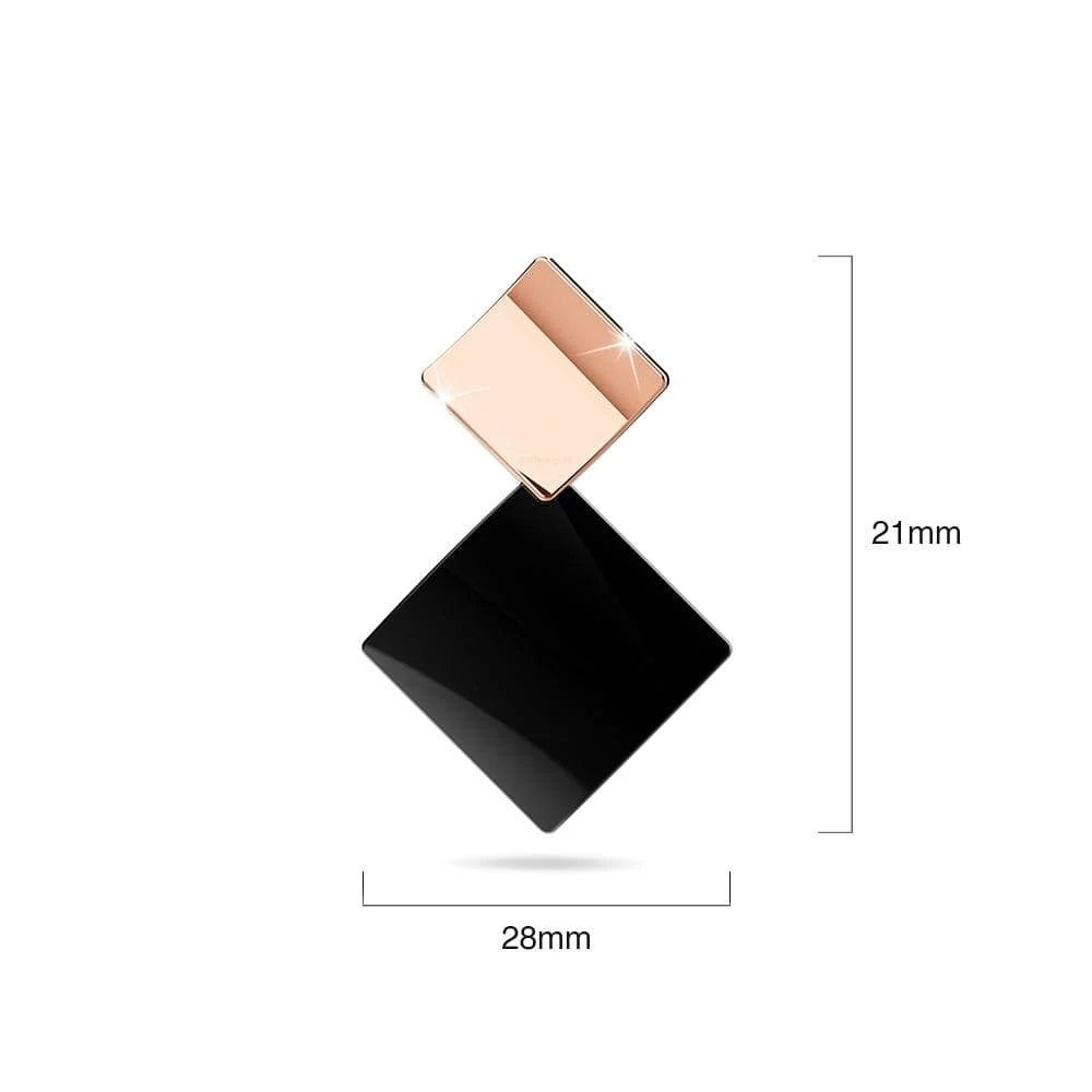 Bullion Gold Black & Rose Gold Divalicious Curved Geometric Earrings
