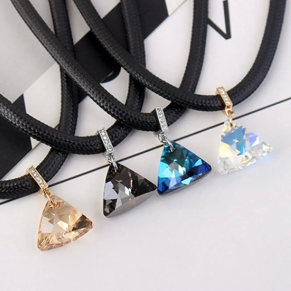 Krystal Couture Trigon AB Necklace Embellished with SWAROVSKI Crystals