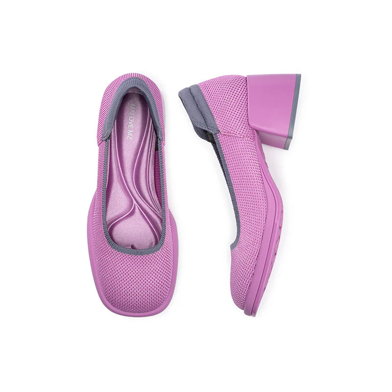 Vintage Square Toe Mary Jane Pumps - Fuchsia