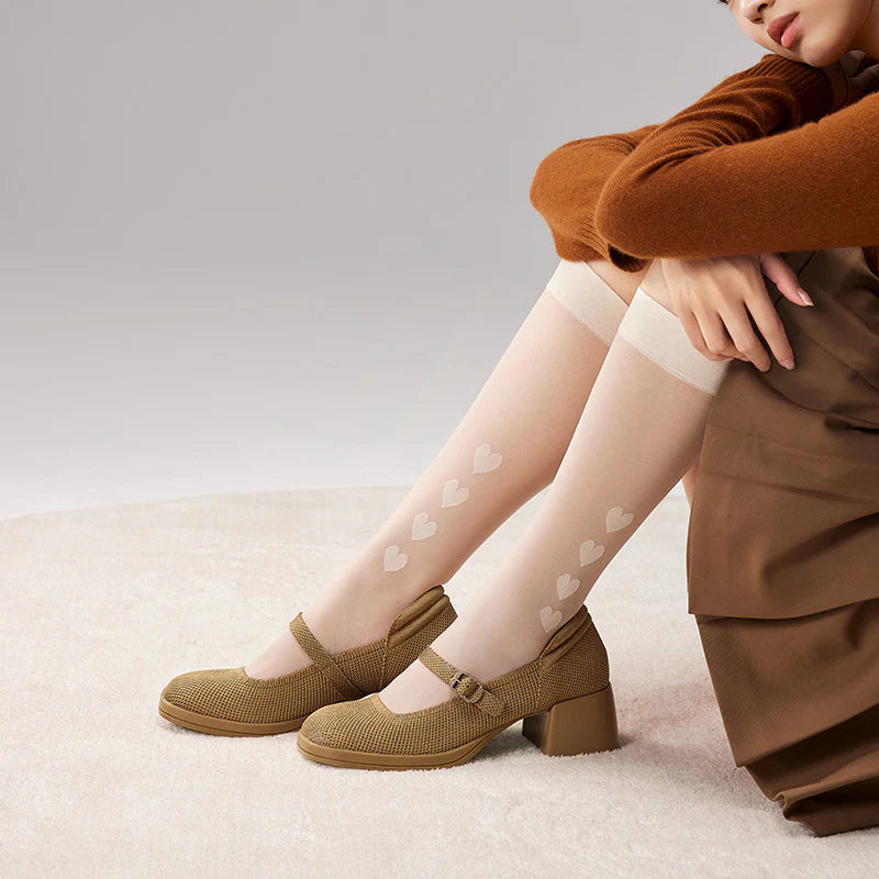 Lafayette Square Toe Mary Jane Pumps - Tan