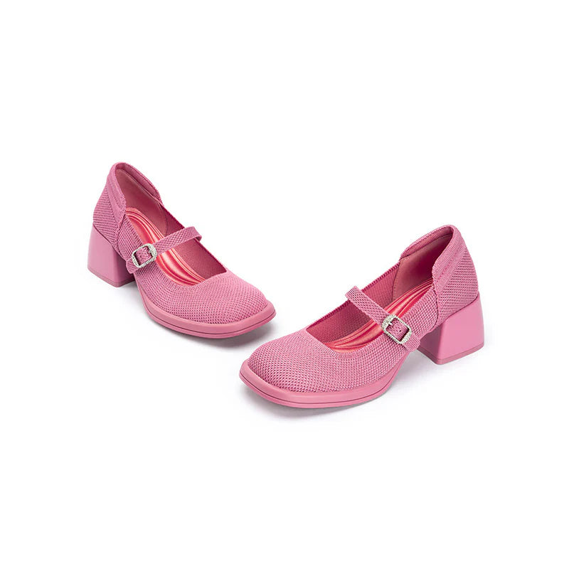 Lafayette Square Toe Mary Jane Pumps - Fuchsia