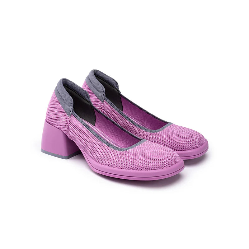 Vintage Square Toe Mary Jane Pumps - Fuchsia