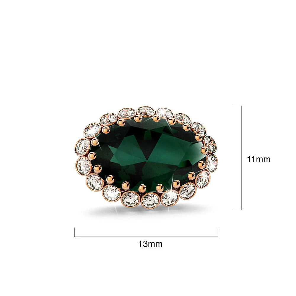 Boxed Georgina Necklace and Earrings Set Emerald Embellished with Swarovski® Crystals