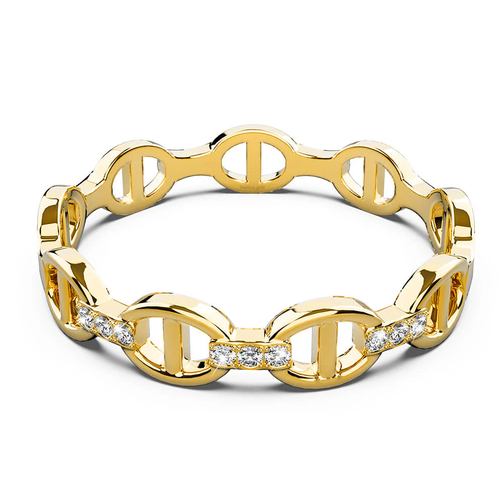 Bullion Gold Mariner Link Ring In Gold