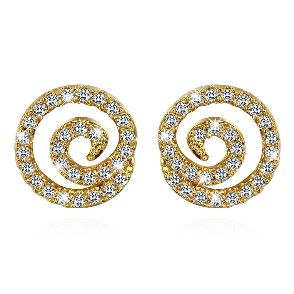 Bullion Gold Spiral Stud Earrings