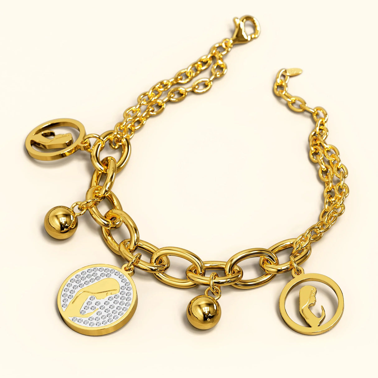 Bullion Gold Vesta Charm Bracelet