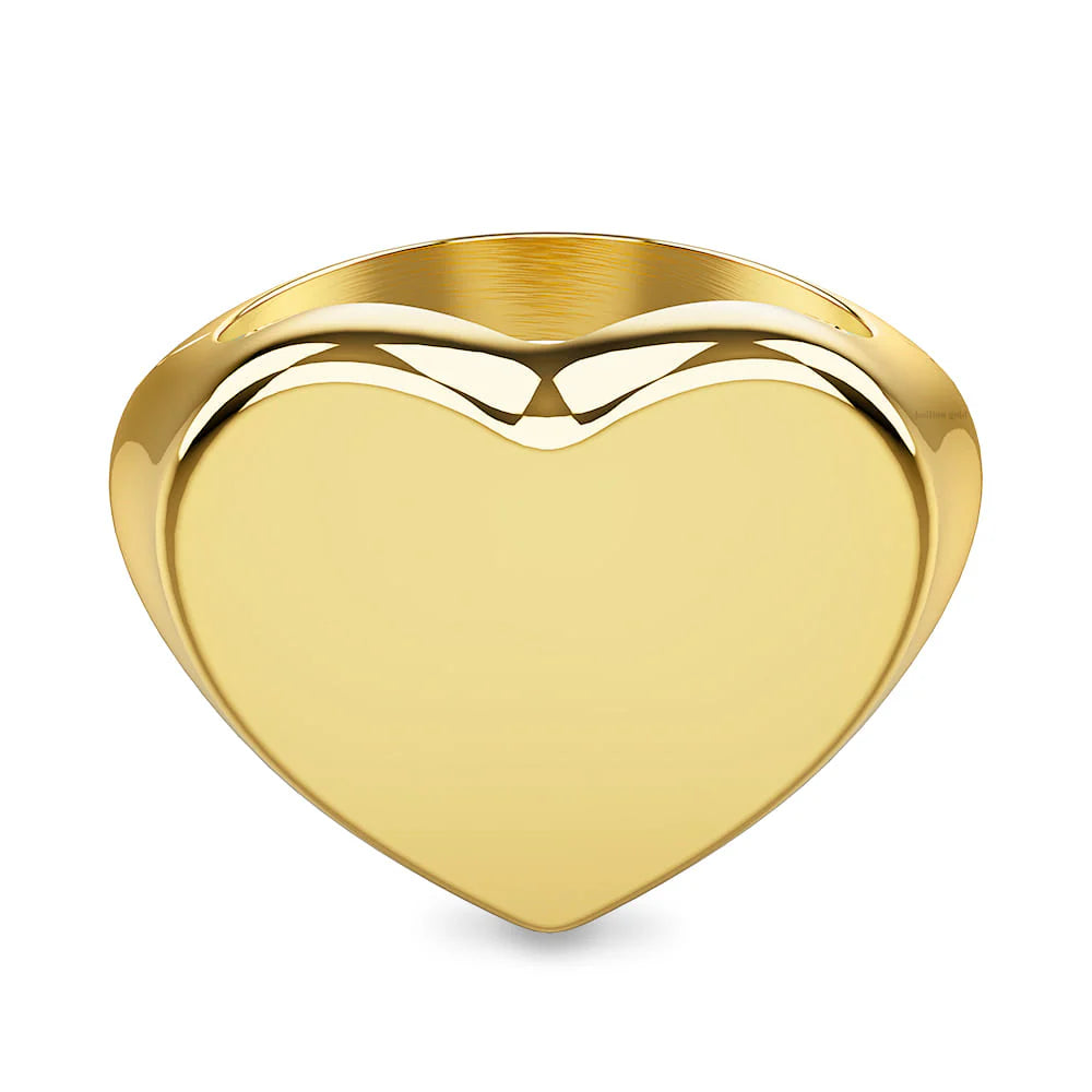 Bullion Gold Heart's Desire Signet Gold Layered Ring in 16mm
