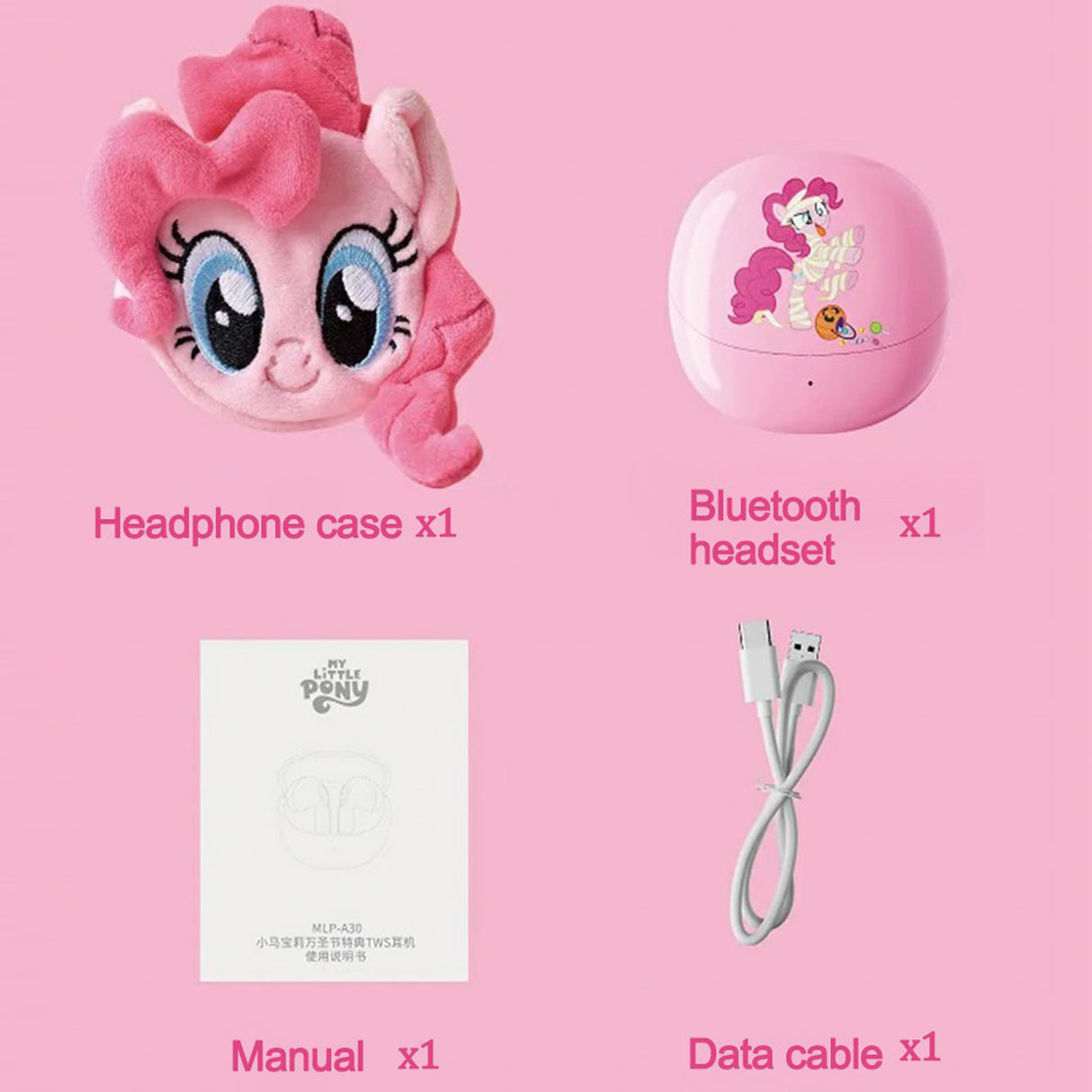 My Little Pony Halloween Vibe TWS Bluetooth Earbud Headphones Rechargeable MLP-A30 - Pink