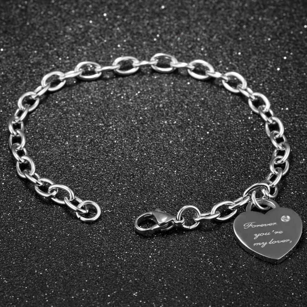 Bullion Gold Forever You'Re My Lover Bracelet White Gold