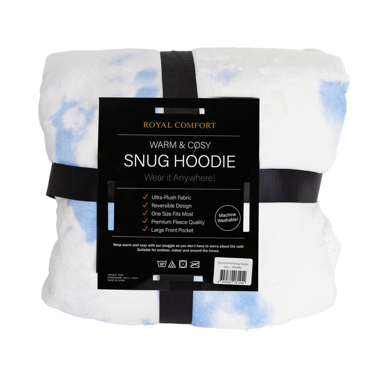 Royal Comfort Snug Hoodie - White Blue