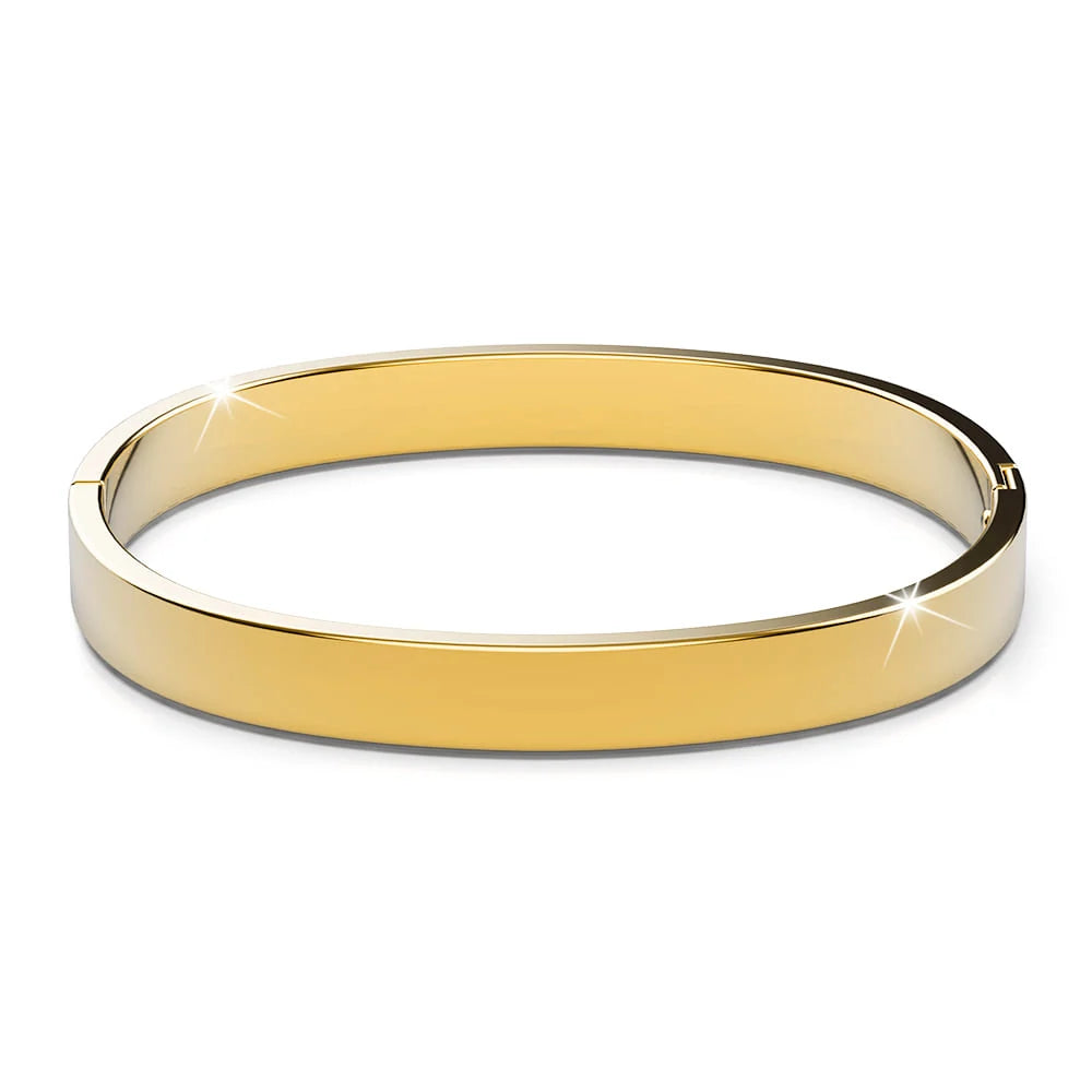 Bullion Gold Serena Solid Flat Hinged Bangle in Gold
