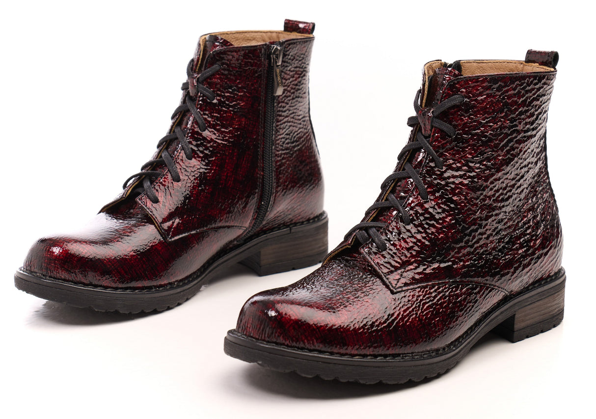 Bosccolo Womens Ankle Boots - Burgundy