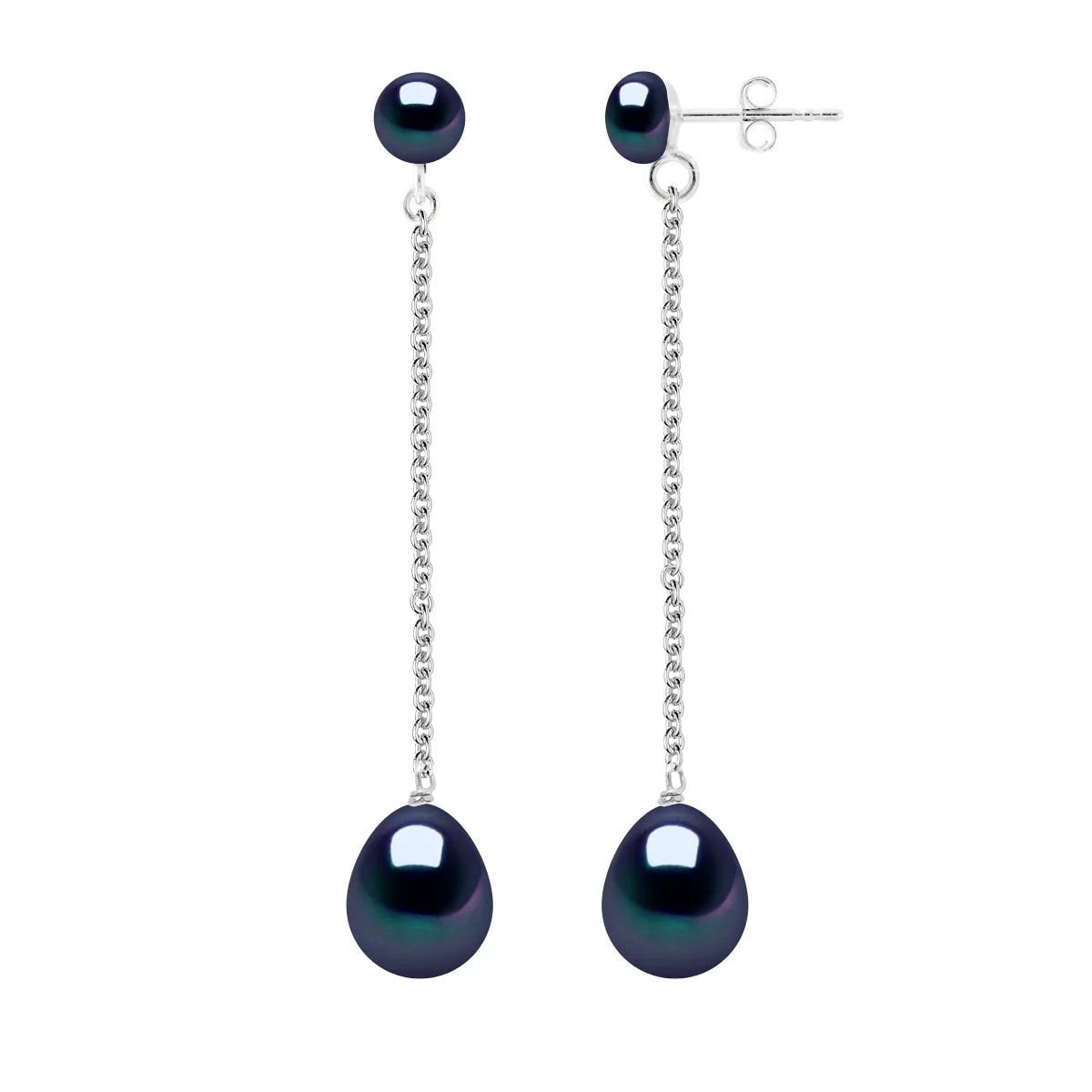 Drop Drop Earrings Pearl Black