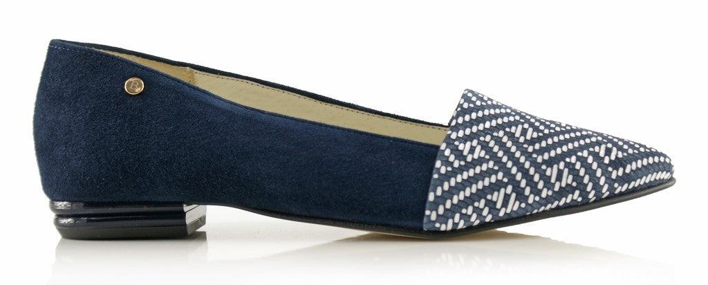 Bosccolo Womens Ballerina - Navy Blue Suede