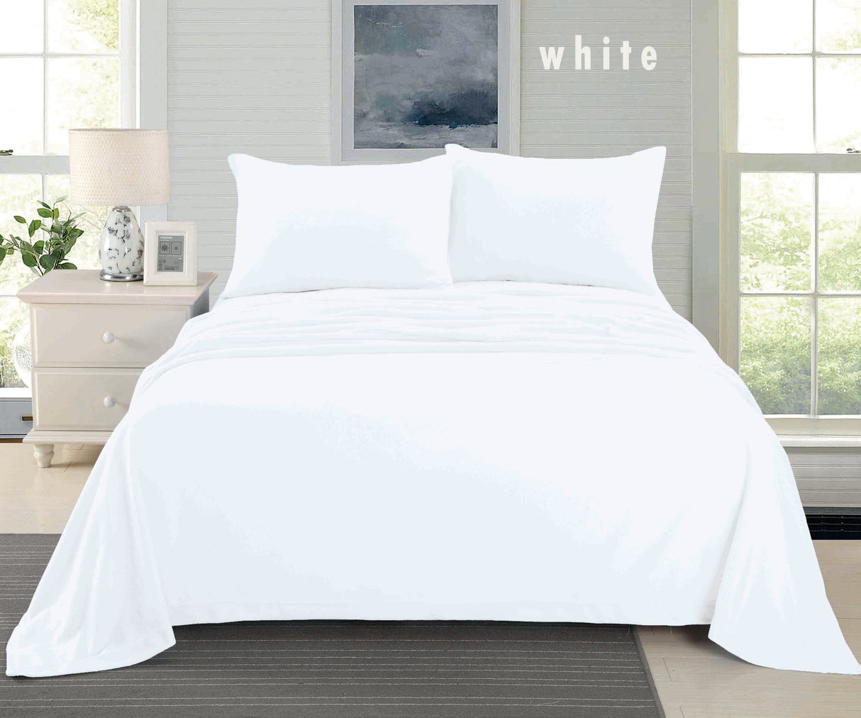Cashmere Touch Flannelette Sheet Set - White