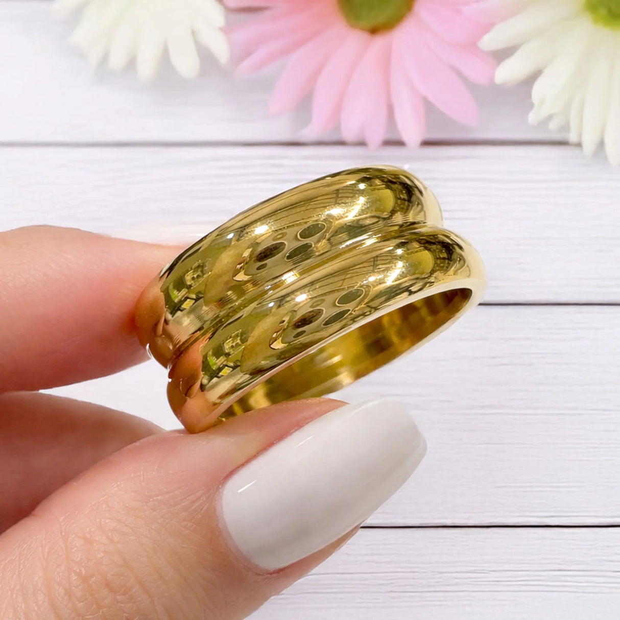 Bullion Gold Twin Gleam Radiant Fusion Gold Layered Ring