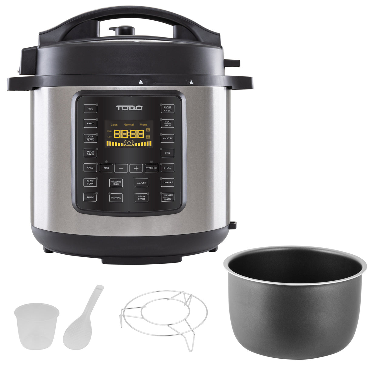 TODO 6L Electric Pressure Cooker 15 Preset Functions 1000W Non-Stick Cooking Pot