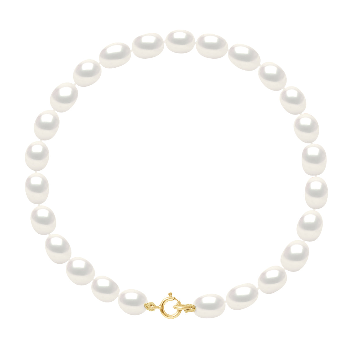 Bracelet of Real Cultured Freshwater Pearls Grain of Rice 4-5 mm- - Natural White - Longueur 18 cm