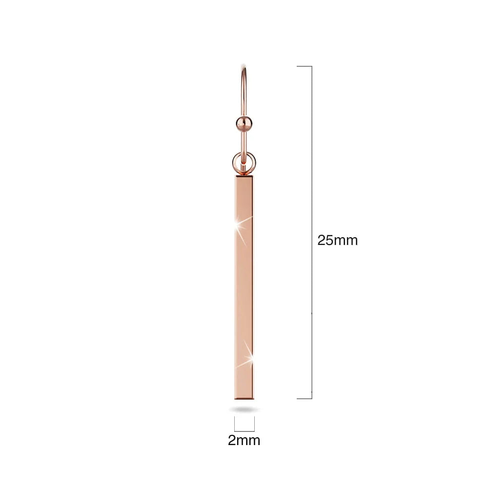 Bullion Gold Geometrical Moment Earrings in Rose Gold