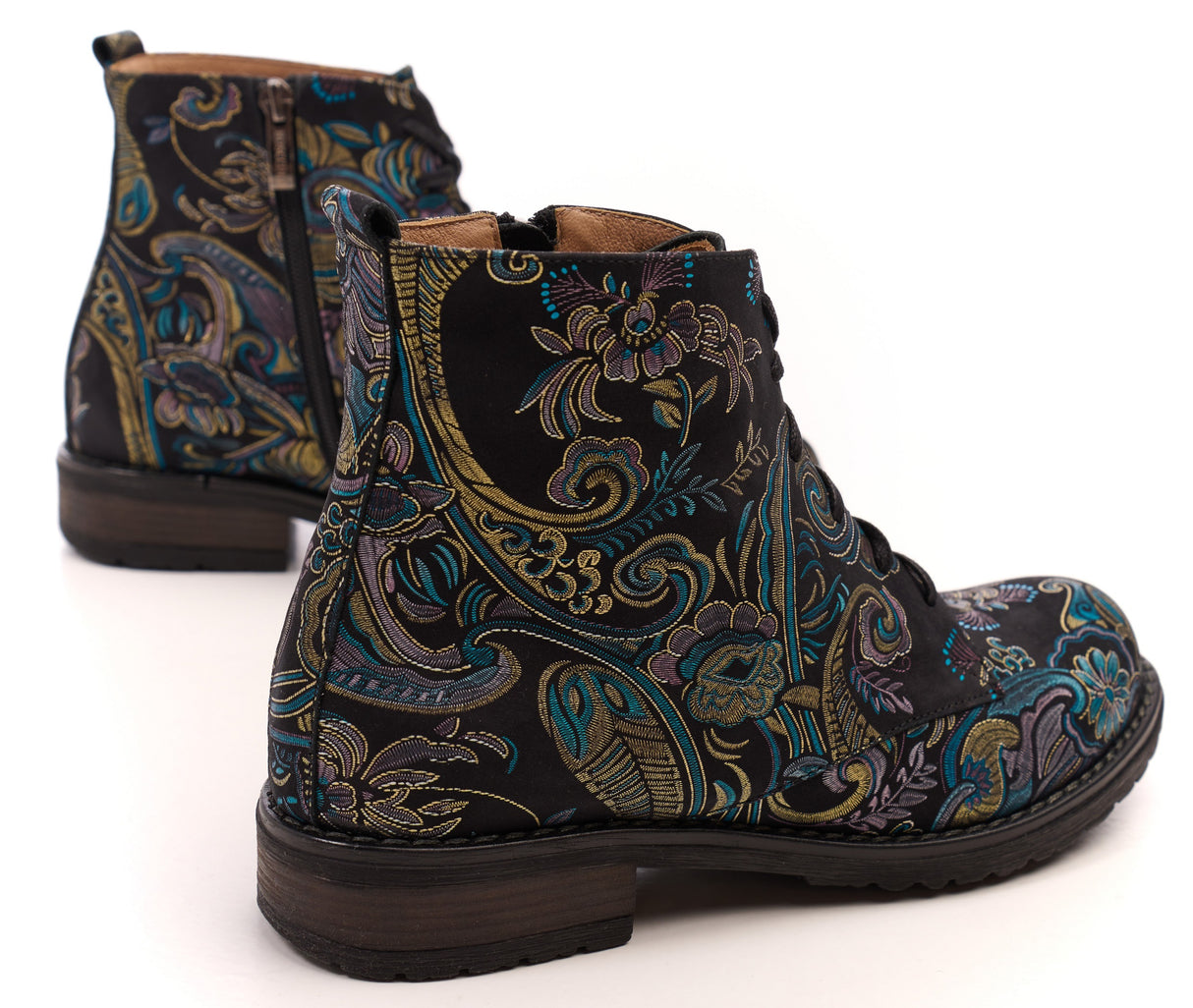 Bosccolo Womens Ankle Boots - Turquoise Ethnic