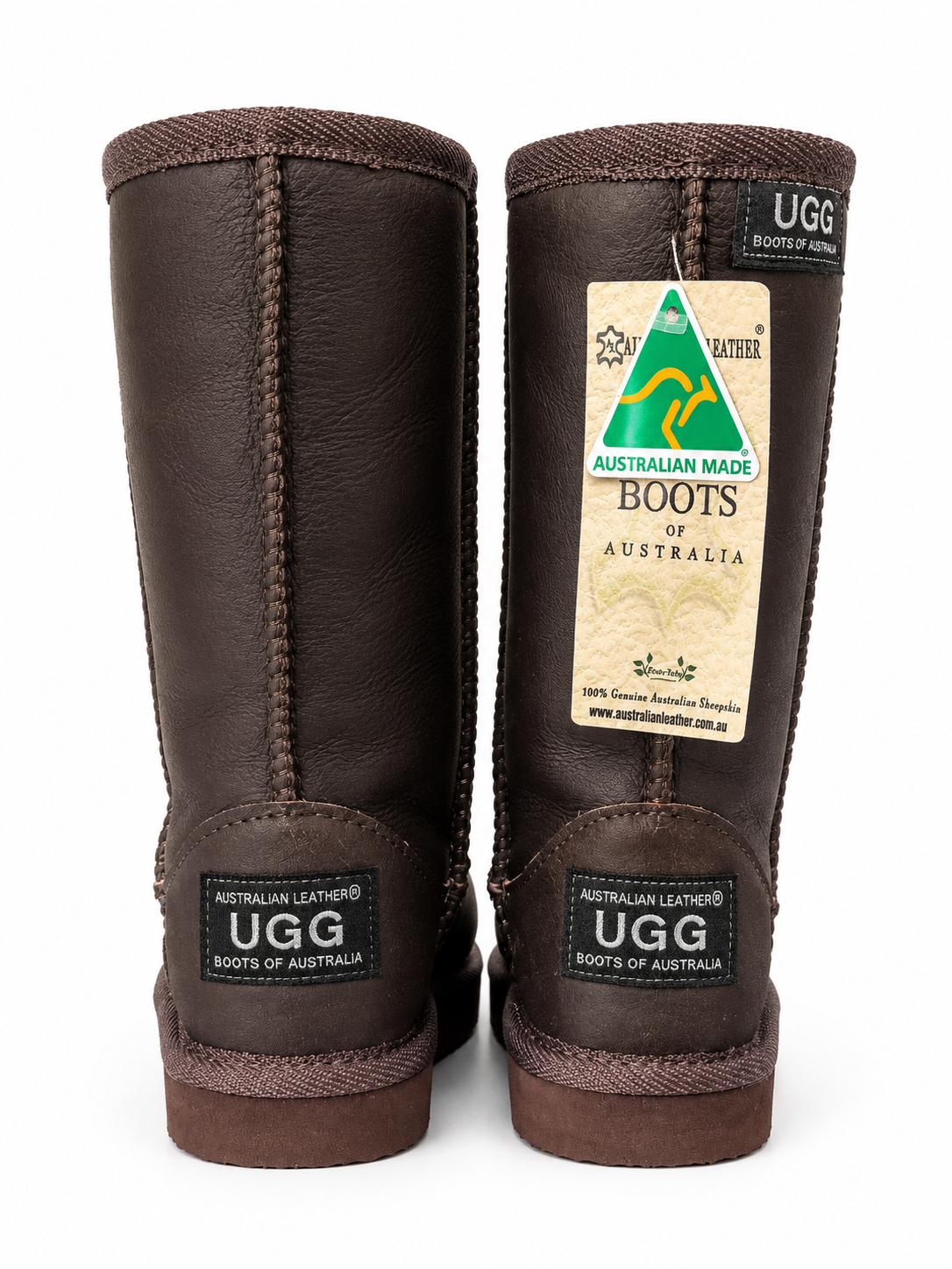 Australian Leather Ugg Kids Classic Leather Long - Chocolate - AU8