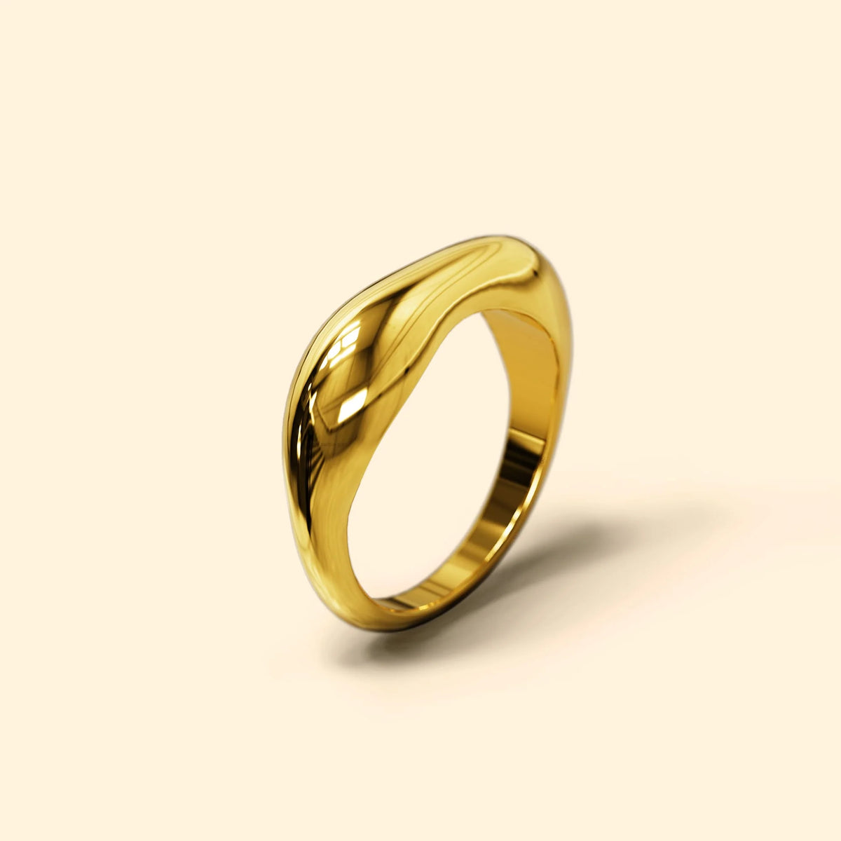 Bullion Gold Flat Face Ring in Gold