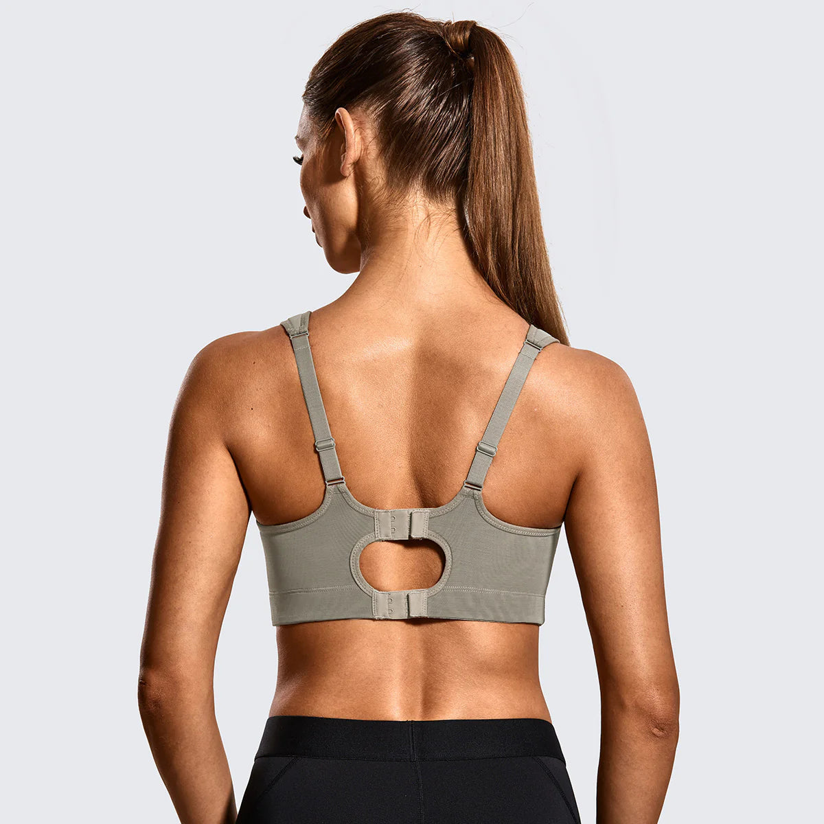 Quick Dry High Impact Padded Wireless Sports Bra - Ash