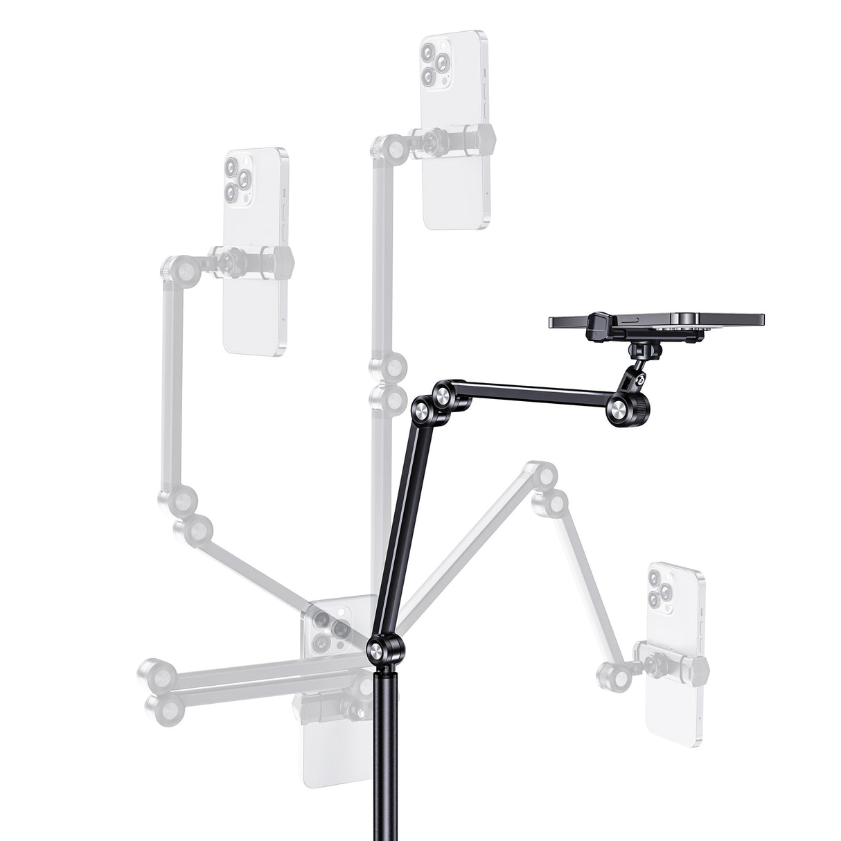 TODO 4 - 7" Mobile Phone Live Stream Floor Stand Mount Holder - Black