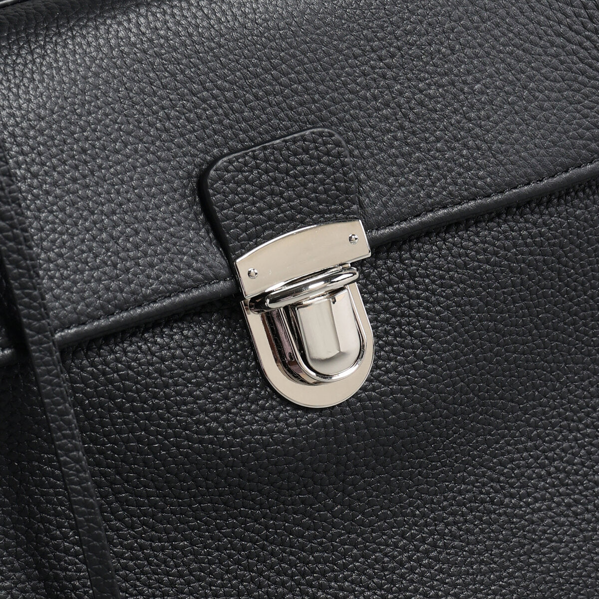 Pebbled Calfskin Messenger Bag - Black