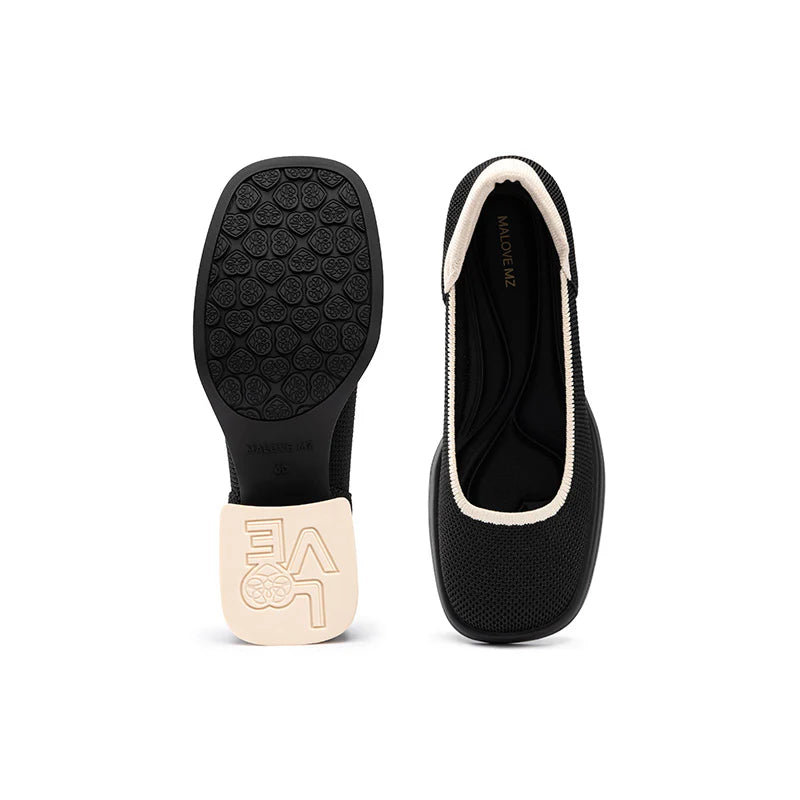 Vintage Square Toe Mary Jane Pumps - Black