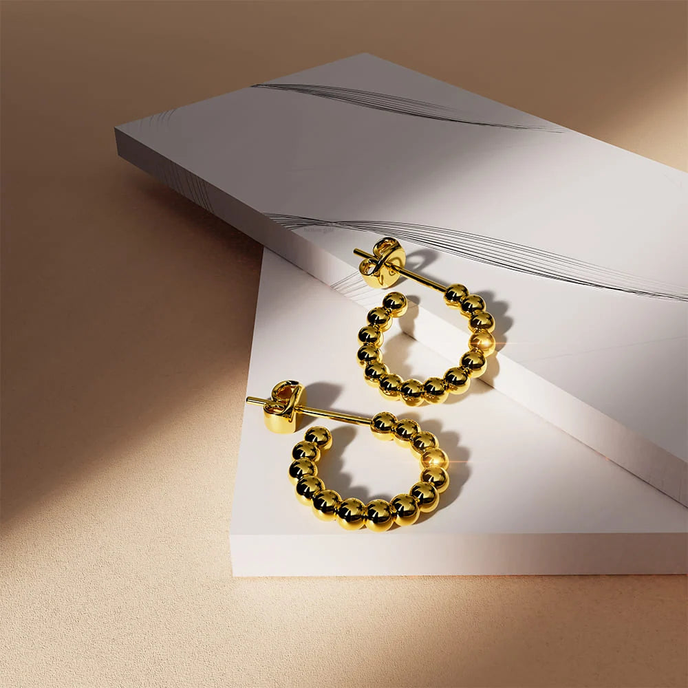 Bullion Gold Gleaming Gold Accent Hoop Earrings