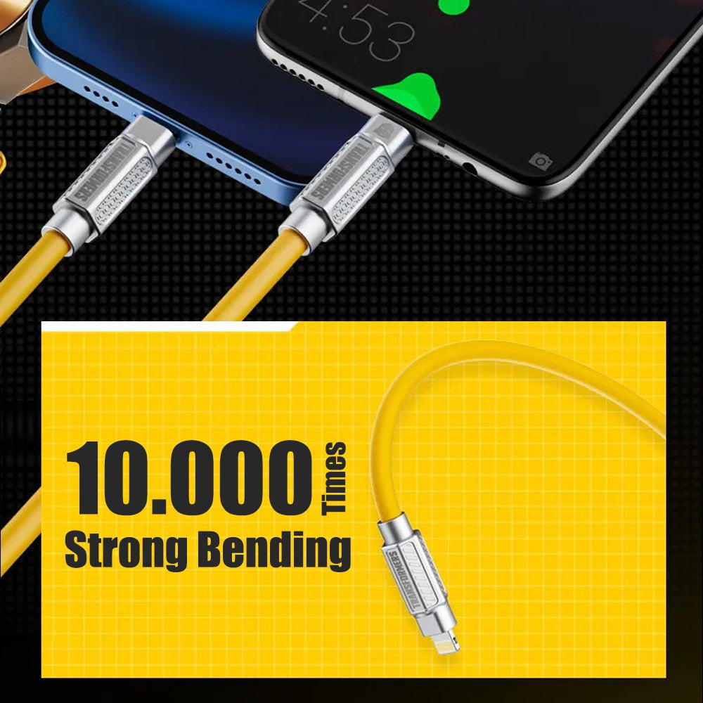 Transformers Type-C USB to Apple Fast Charge 100W / 5A Data Cable USB TF-A07 - Yellow