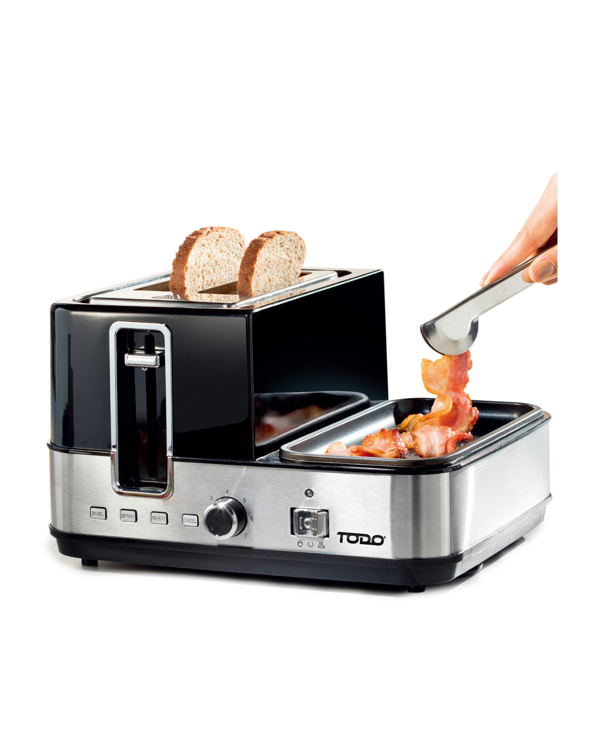 TODO 1400W Breakfast Master Toaster Egg Cooker Poacher Bacon Fryer Grill All In One