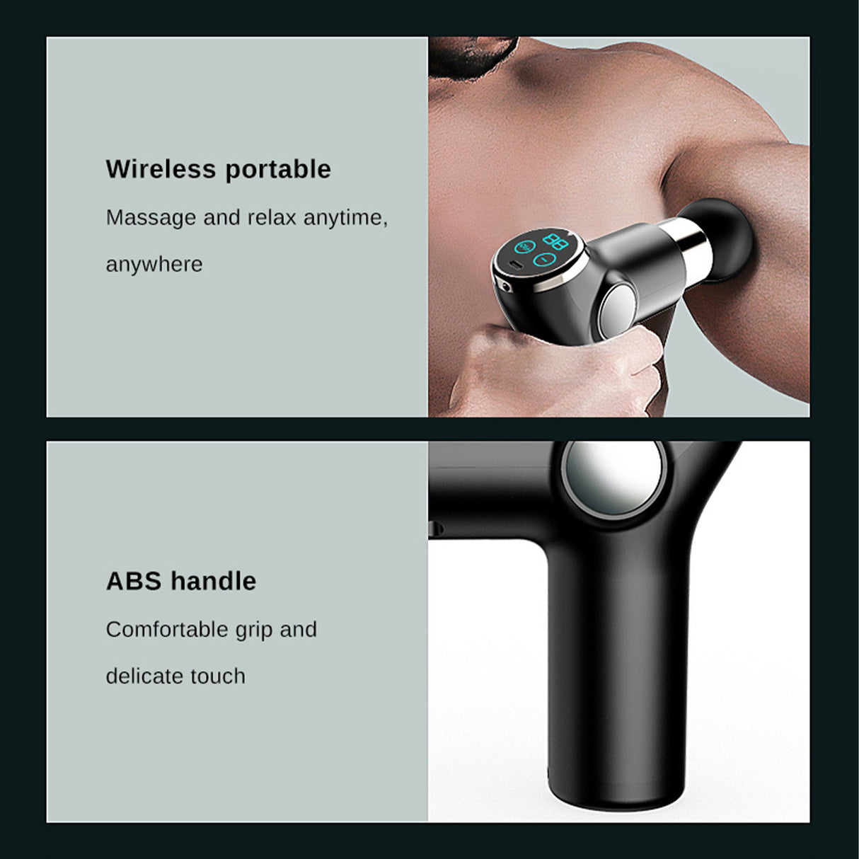 Fitsmart LCD DISPLAY Black Mini Vibration Therapy Massage Device